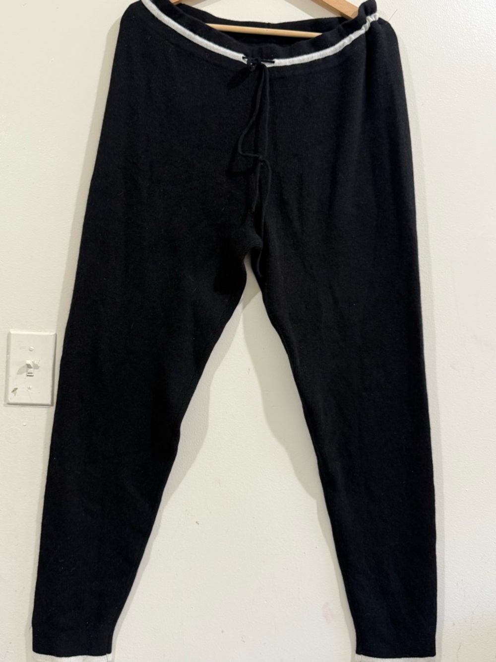 Marine Layer Black Knit Joggers with Light Trim Waist
